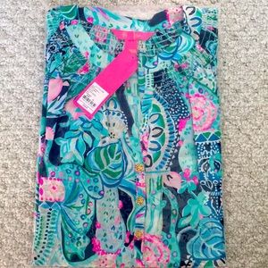 NWT Lilly Pulitzer Elsa Silk Top Looking Sharp